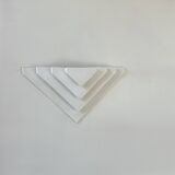 Applique vintage, plâtre blanc mat, France, 1970