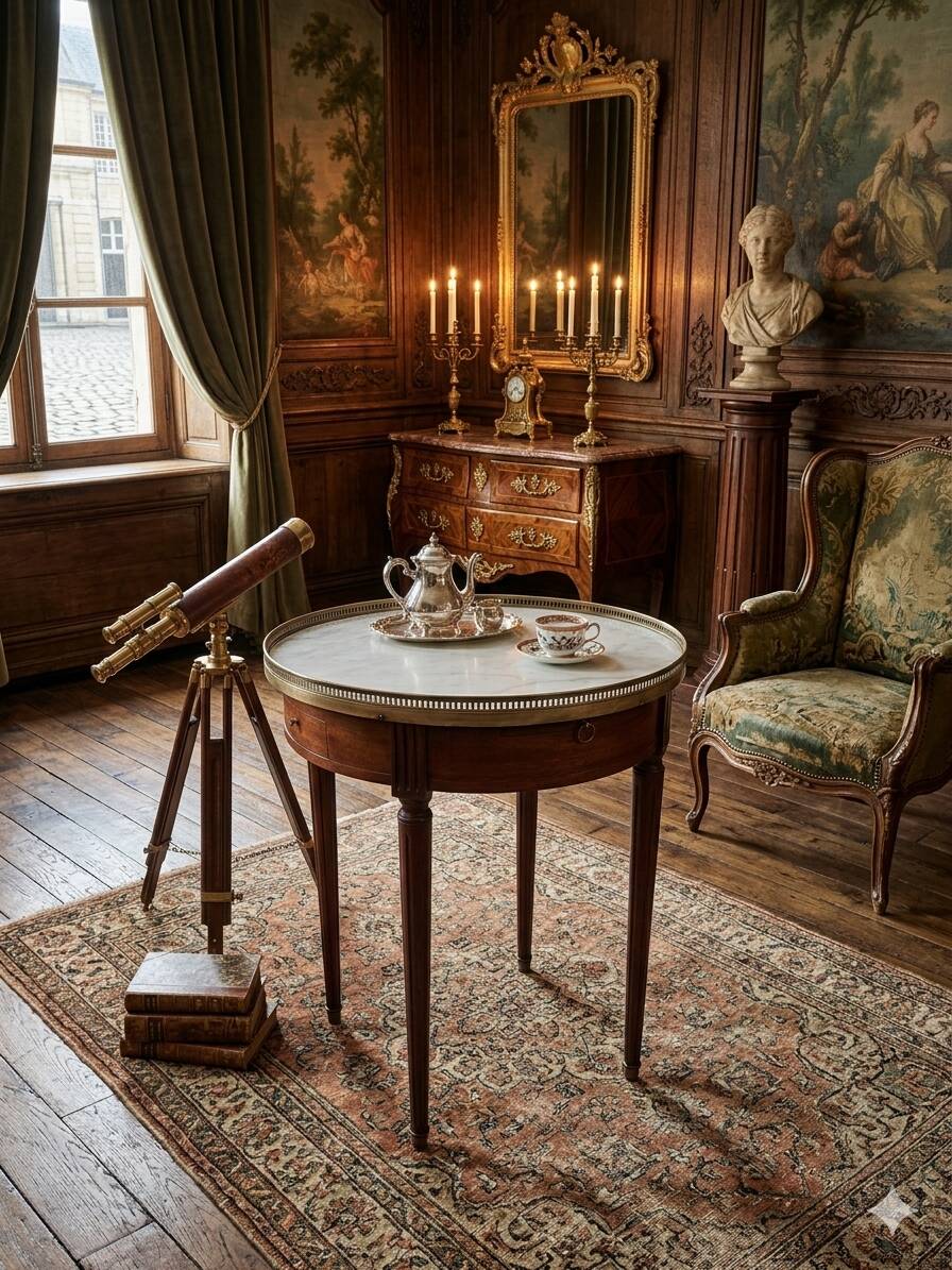 Louis XVI style bouillotte table in mahogany