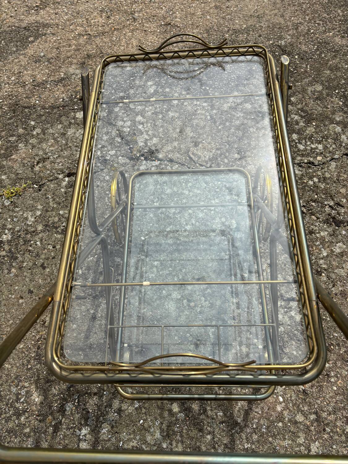 Vintage gold metal server