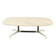 Eames Segmented Oval Dining Table in White Marble & Stainless Steel