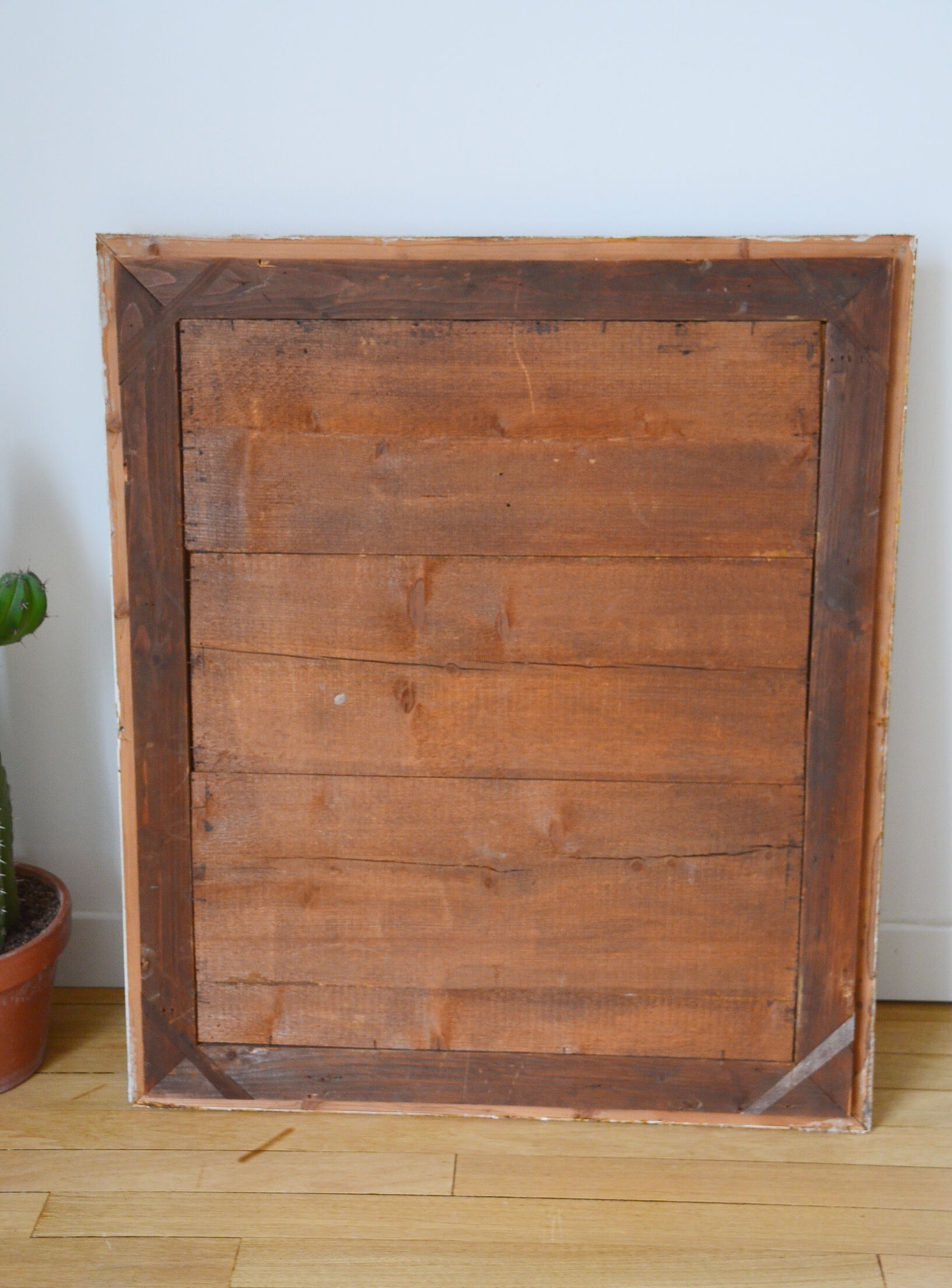 Miroir de cheminée XIXème siècle bois et stuc