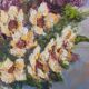 Bouquet of flowers, oil on cardboard