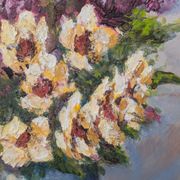 Bouquet of flowers, oil on cardboard