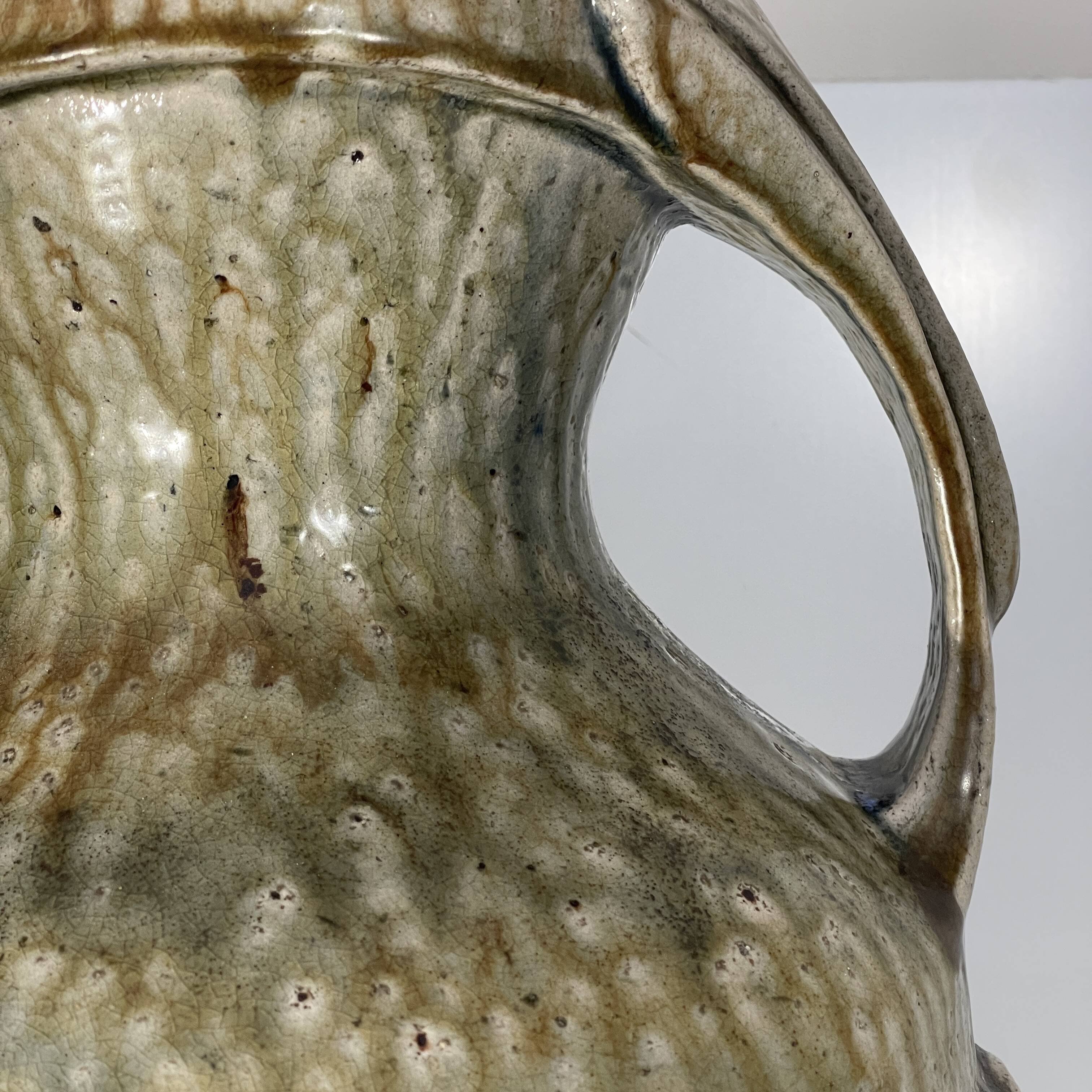 Outdoor vase / sculpture, HELMAN, Art Nouveau glazed stoneware, ca. 1900