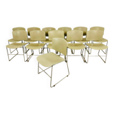 Série lot de 12 chaises empilables Max Stacker 1970