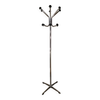 Chrome metal coat rack parrot, 12 balls, vintage 1970s