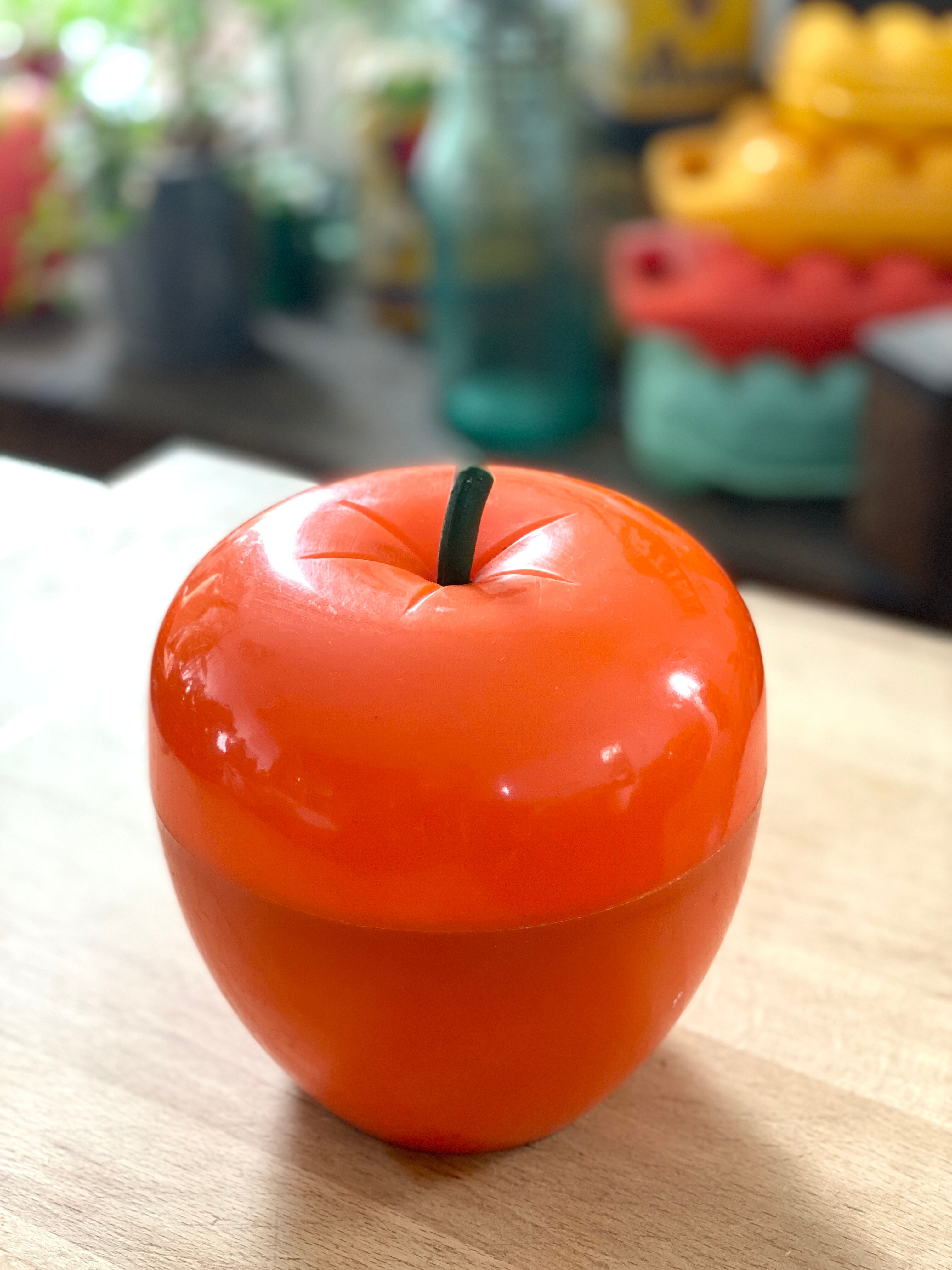 Vintage orange apple ice bucket