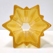 Art deco star shaped yellow glass vase attributed to pierre d'avesn for daum