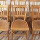 6 bistro chairs, blond wood, typical Luterma brand, 1950s-60s