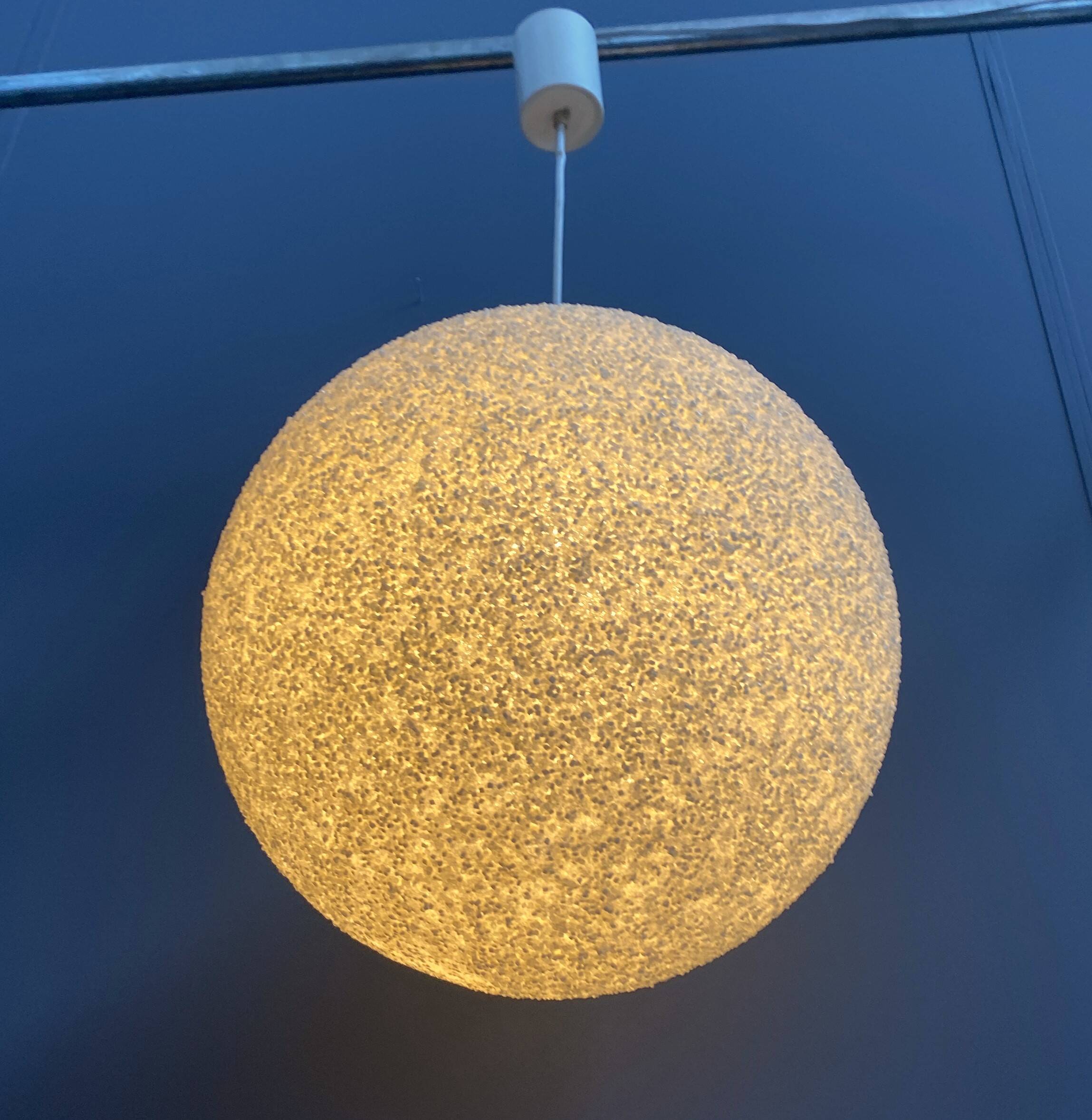 Suger ball lamp in yellow by John and Sylvia Reid 1960s