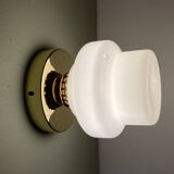 Vintage globe wall lamp in white opaline