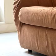 Velvet armchair in peach-orange, Steiner Paris France 1970