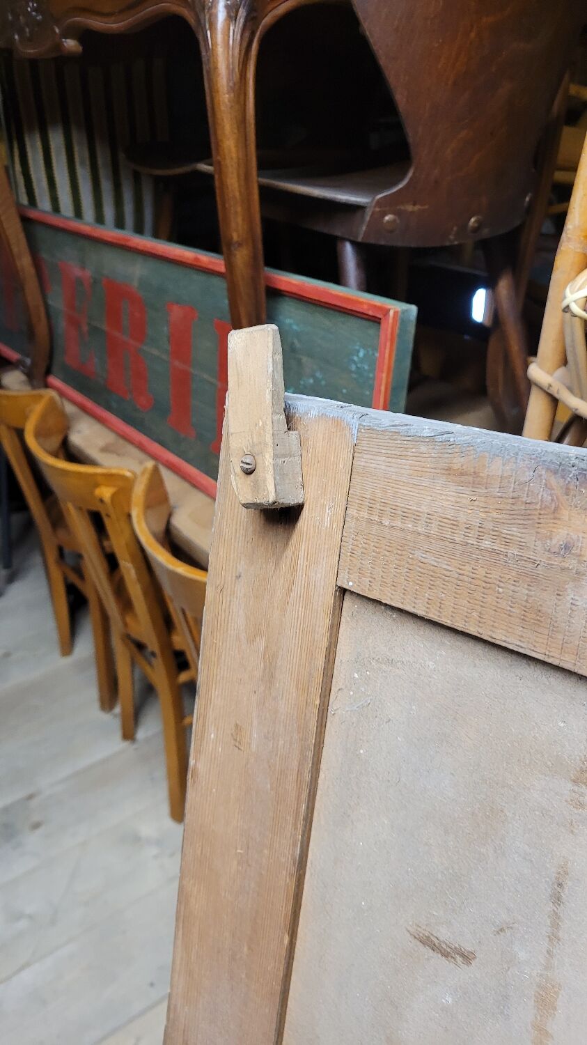 Double cupboard door front in old painted fir