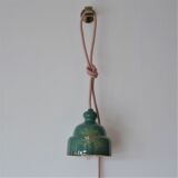 Green ceramic hanging lamp