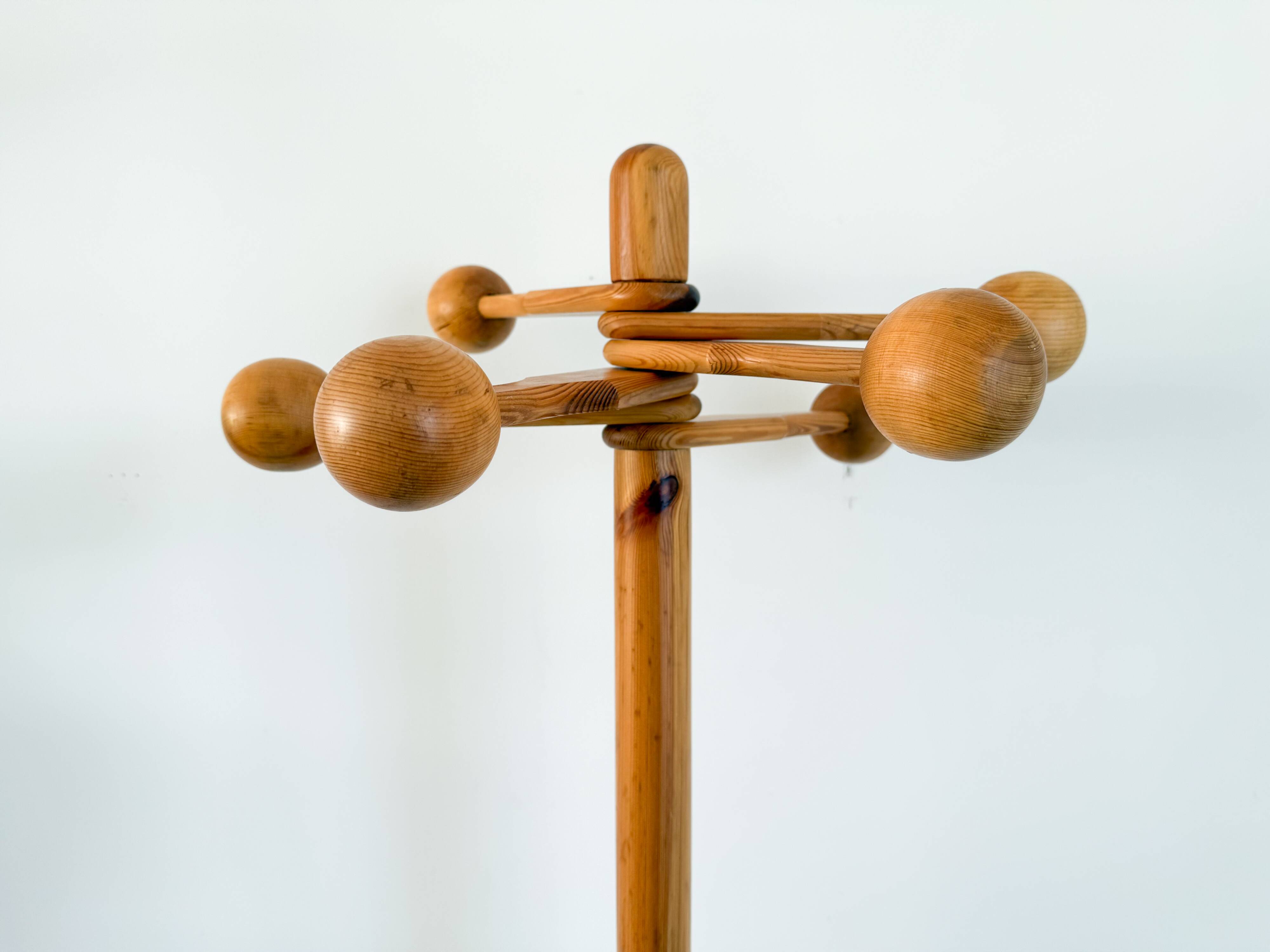 Pine coat rack attributed to Reiner Daumiller, 1970s/1980s