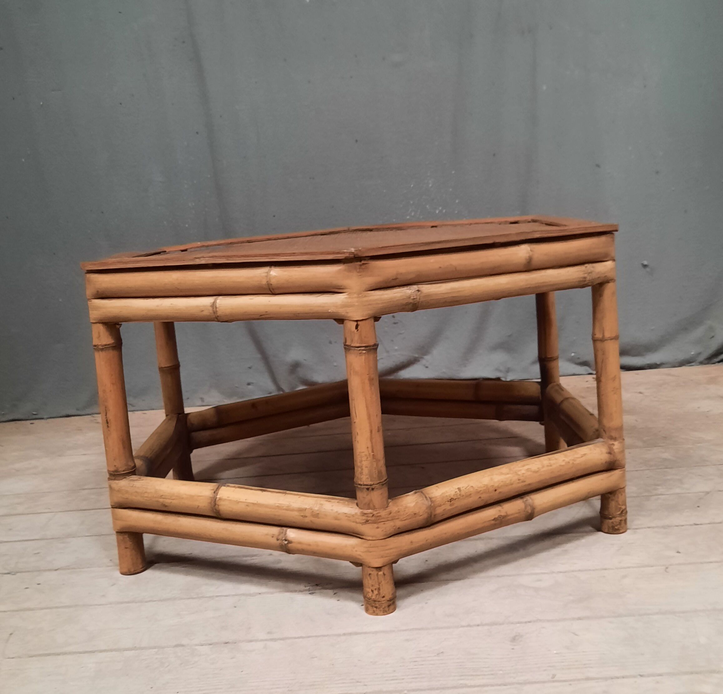 Hexagonal bamboo coffee table