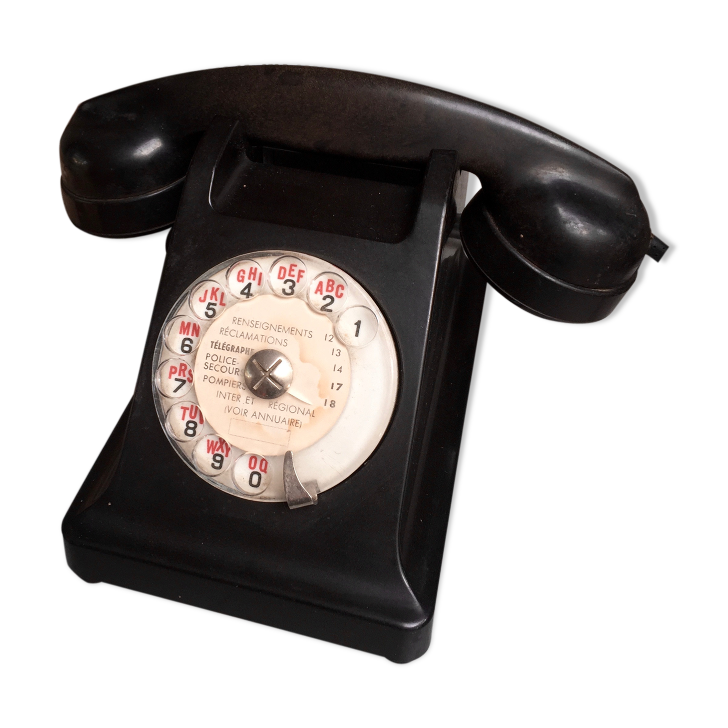 Black bakelite telephone