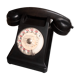 Black bakelite telephone