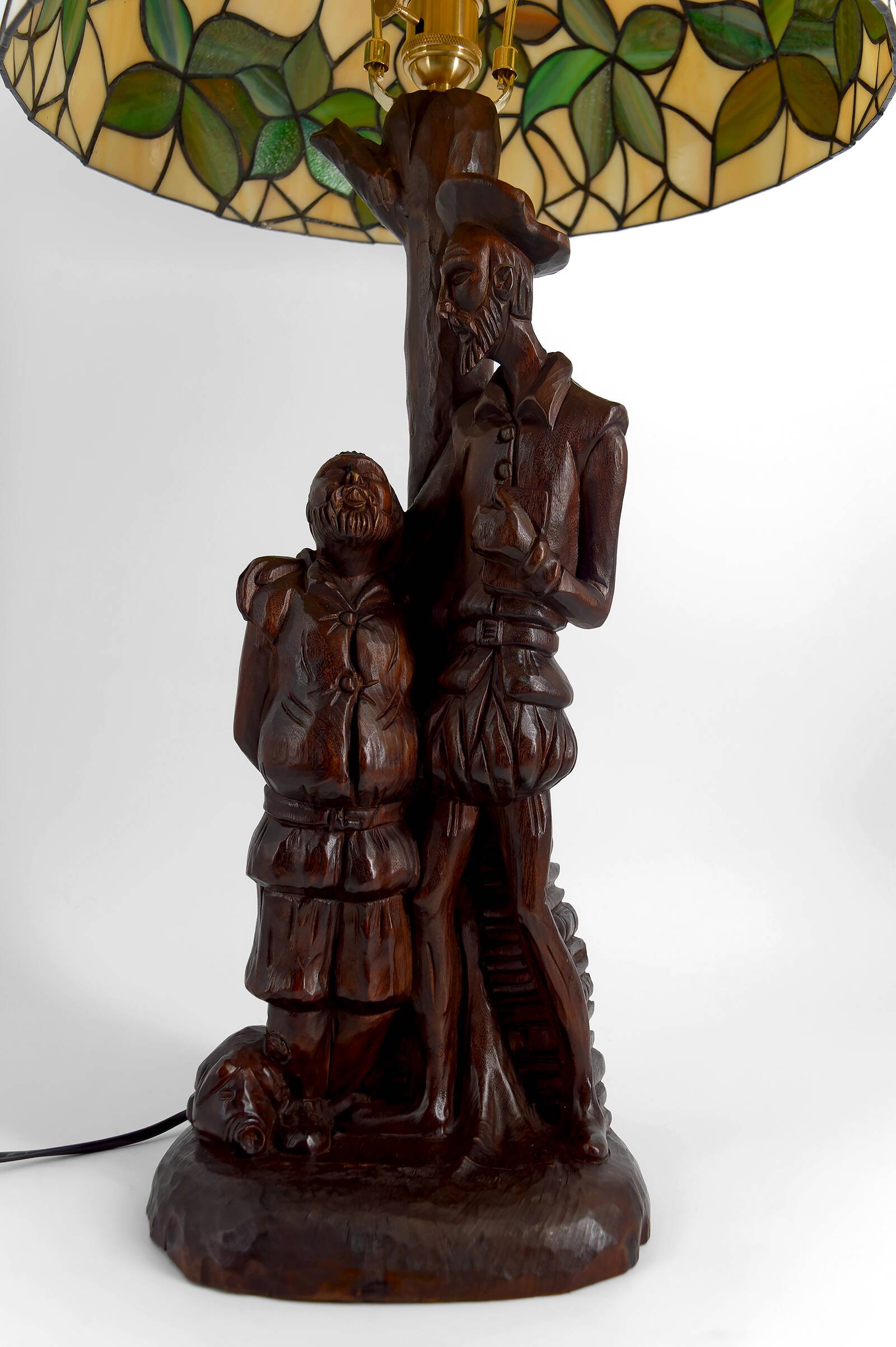 Lampe sculpturale « Don Quichotte, Sancho Panza », Forêt-Noire, vers 1950