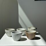 Set of 5 Indonesian ceramic handle coffee cups
