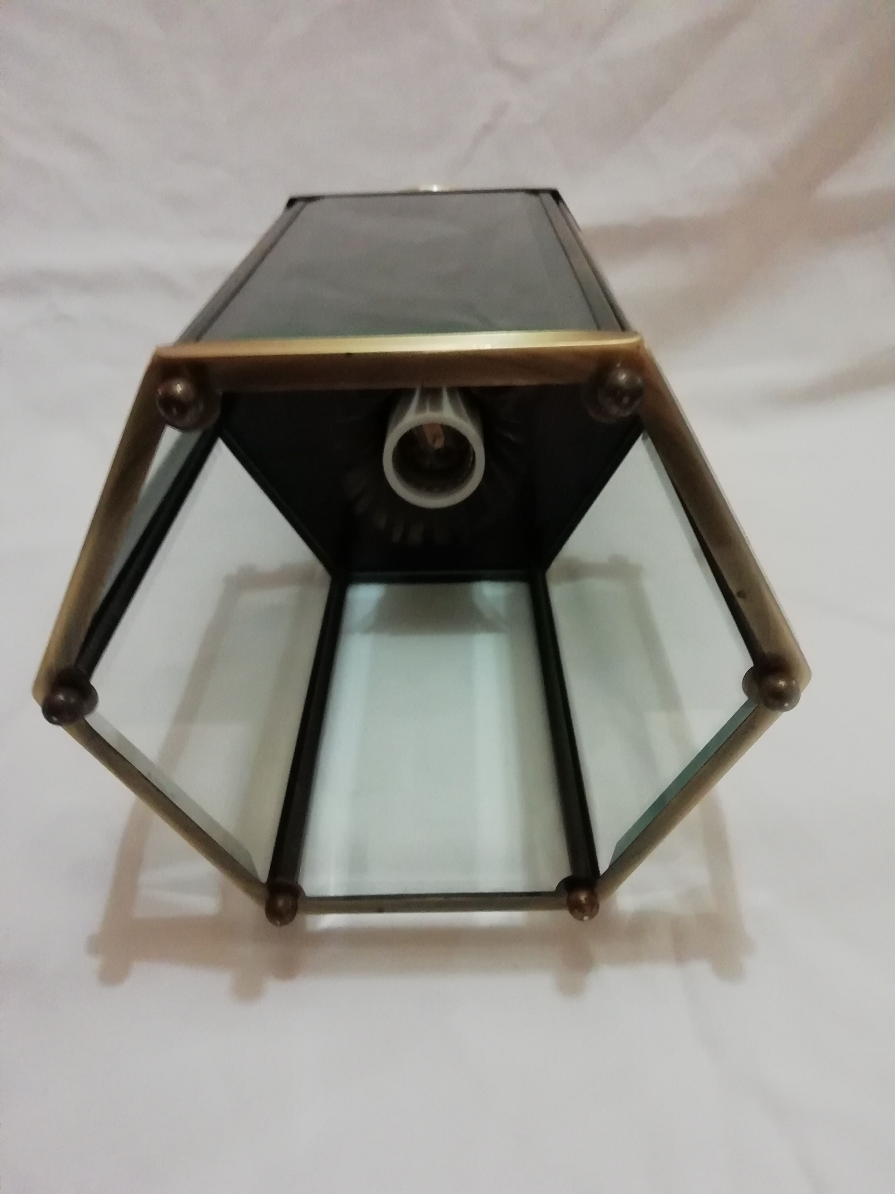 Gold metal ceiling light 1950/60