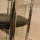 Set of 6 vintage arper chrome leather chairs