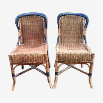 Pair of early XX century wicker chairs