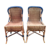 Paire de chaises en osier début XX eme siècle