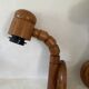 Pair of articulated Scandinavian wall lights SOLBACKEN in vintage wood