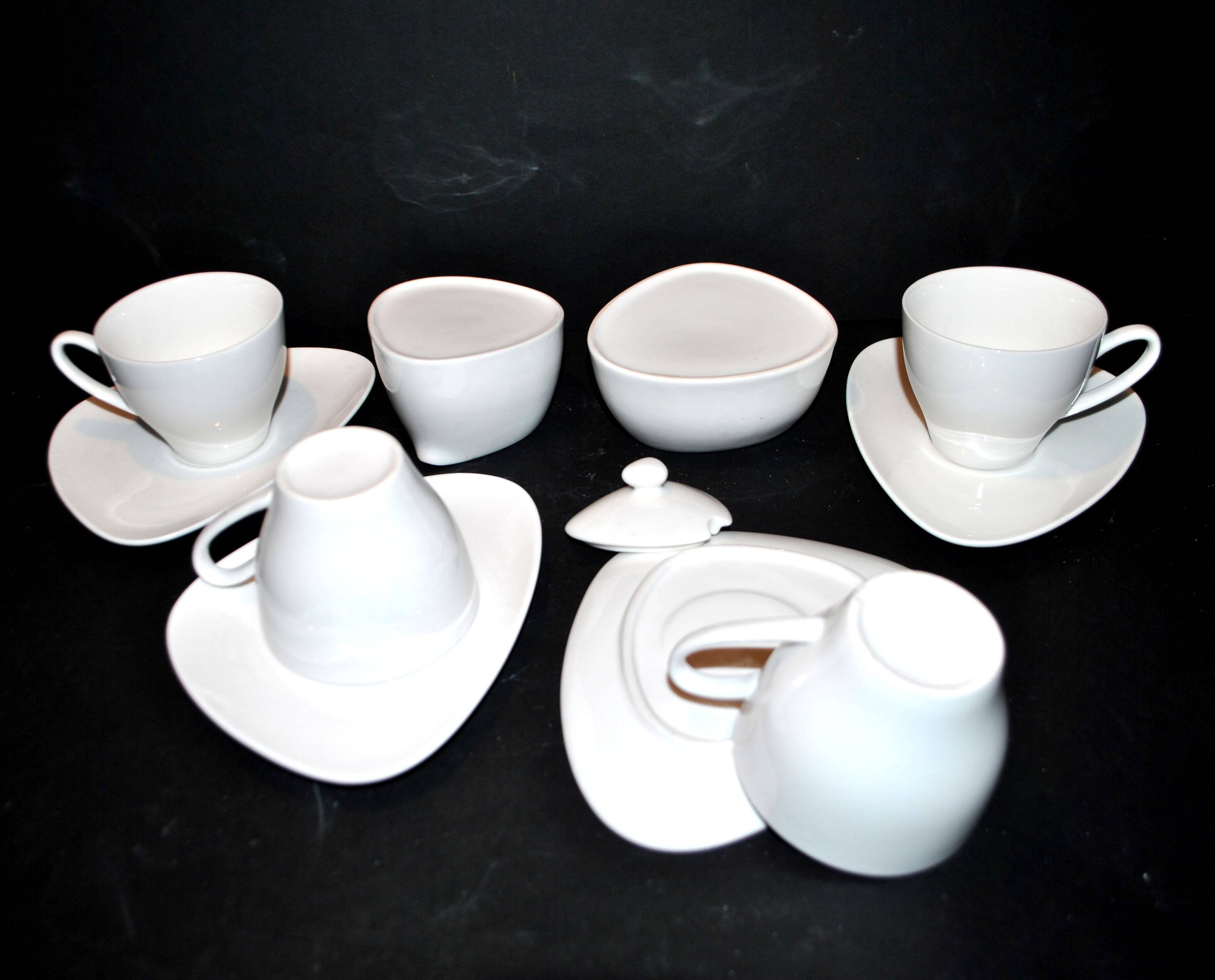 Alessi Design Colombina Style 4-Cup Porcelain Coffee Set