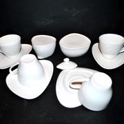 Alessi Design Colombina Style 4-Cup Porcelain Coffee Set