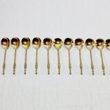 Hénin et Cie – 12 teaspoons with Russian-style silver-gilt handles