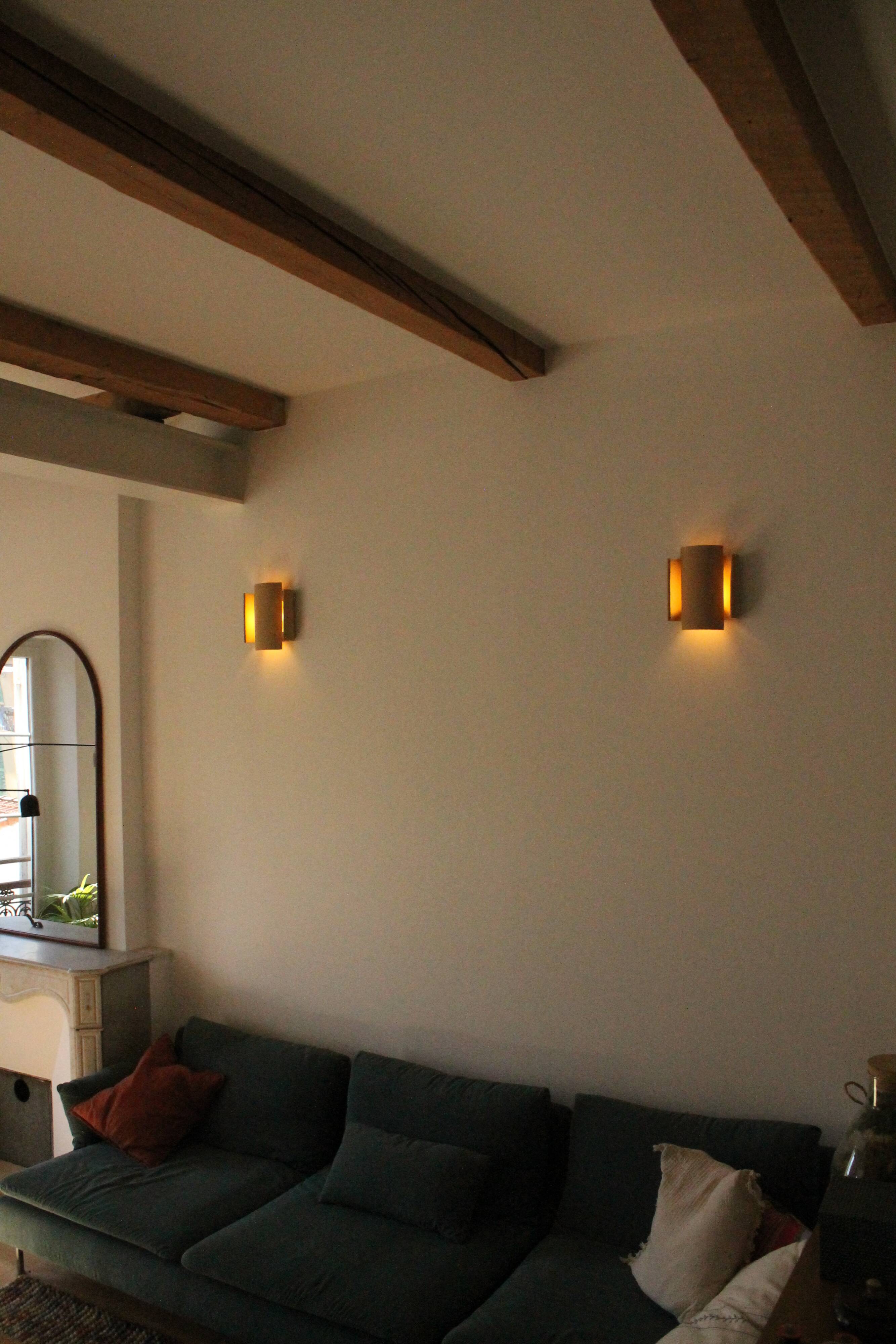 Set of 2 red TILE wall lights.