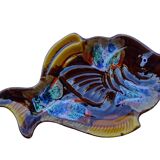 Assiette à poisson en faïence de Vallauris vintage française