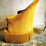 Golden fringed toad armchair