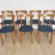 Set of 7 Vintage Calligaris Dining Chair: 1990s Italian Wooden Artek Style