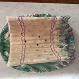 Antique majolica asparagus dish