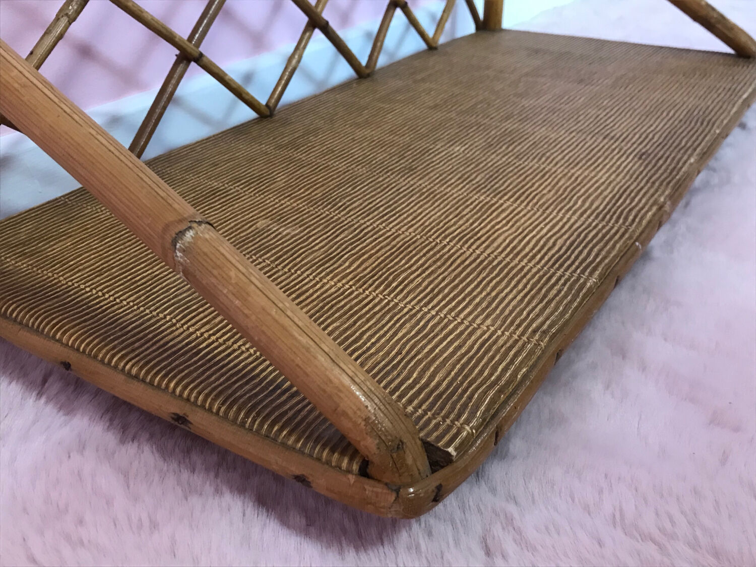 Vintage rattan shelf