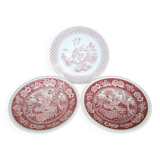 Assiettes plates rose anciennes