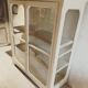 Old showcase on foot in white patina wood 1960
