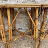 Set of four rattan stools