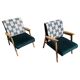 Paire de fauteuils Mid-Century Modern retapissés années 1960