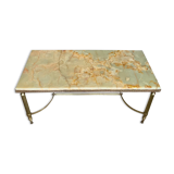 Coffee table 60' marble and brass