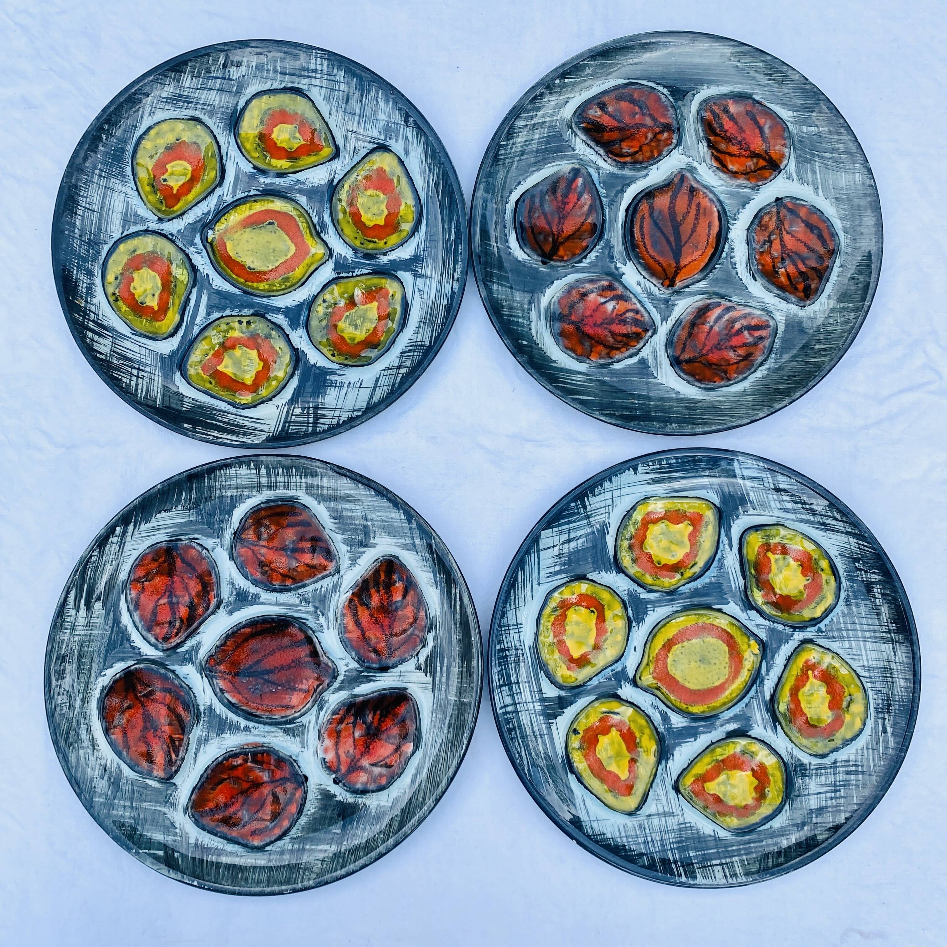 Mbfa pornic oyster plates, 1960