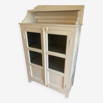 White solid pine cabinet