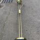 Vintage Italian design gold halogen floor lamp with double spotlight dome.