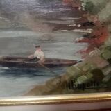 Old oil painting on cardboard citadel of besancon signed henri chapatte