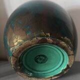 Ancien Vase boule émail or signé Sevres MNF France