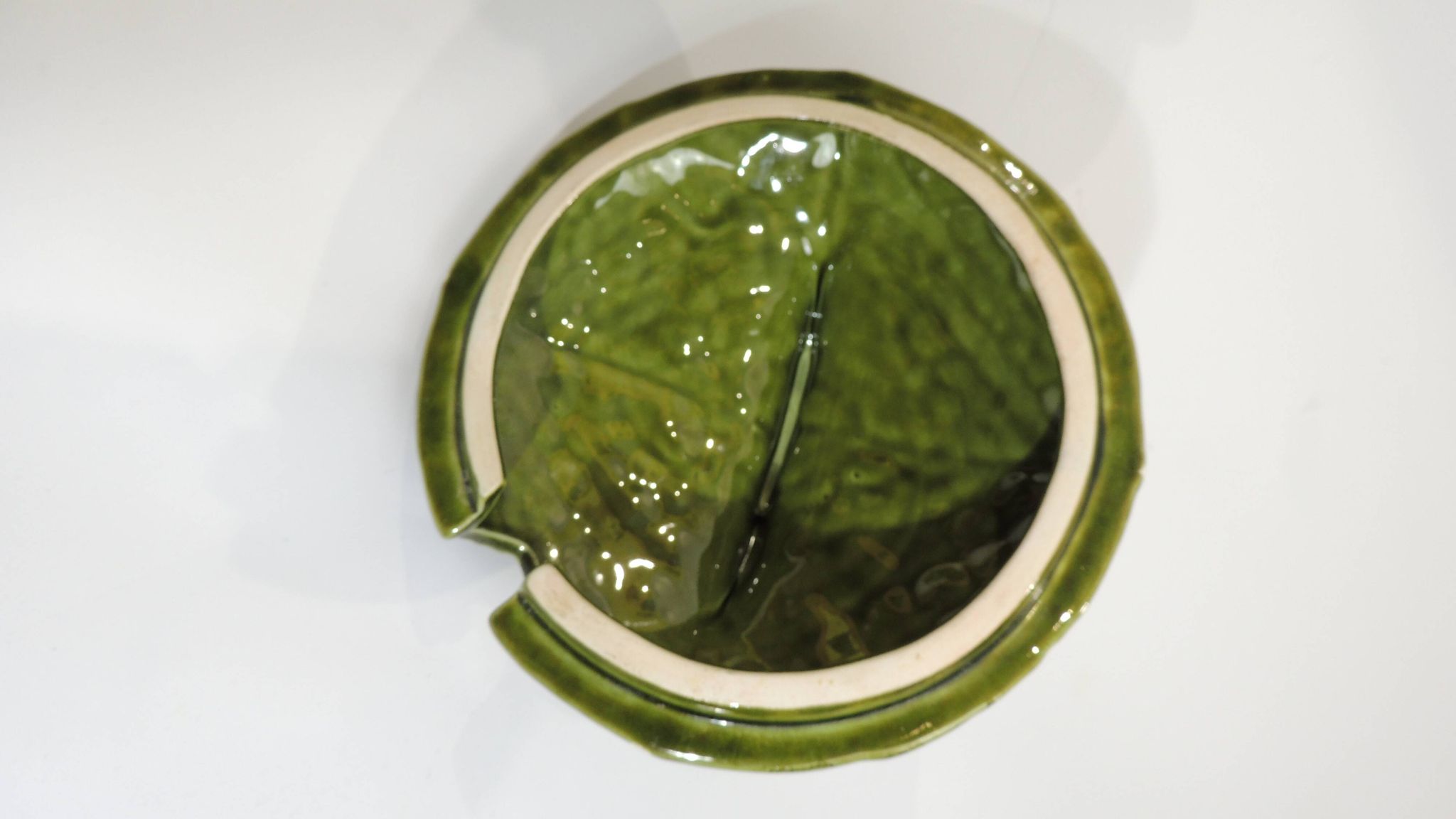 Vintage Cabbage-Shaped Tureen (Majolica/Barbotine)