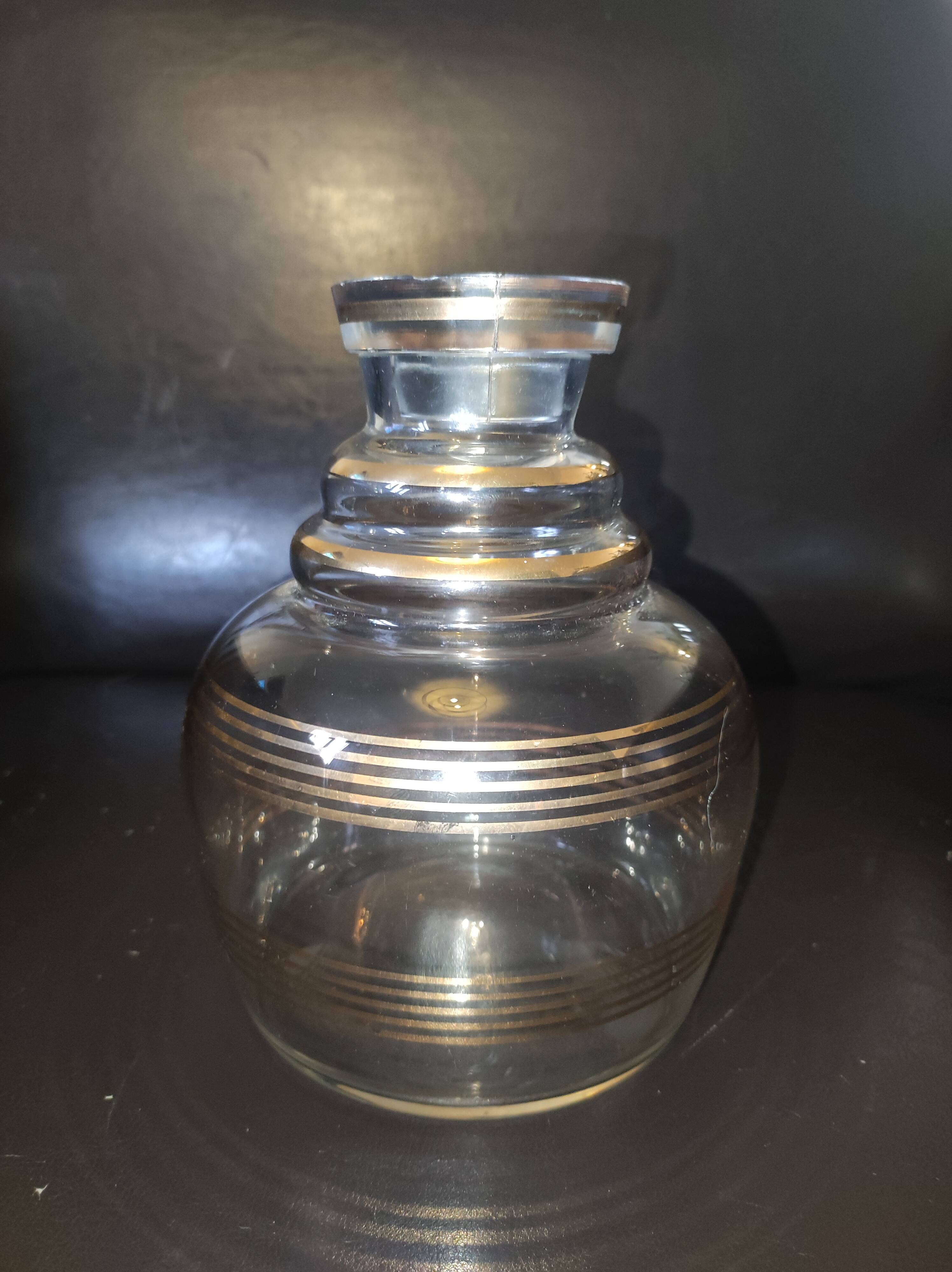 Vintage gold striped decanter